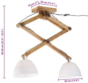 Candeeiro de teto 25 W 29x18x85 cm E27 branco