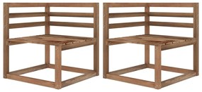 Sofá de paletes p/ jardim 2 lug. com almofadões pretos pinho