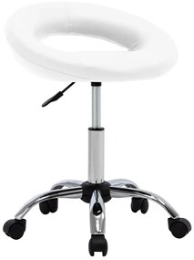 vidaXL Cadeira de jantar giratória couro artificial branco