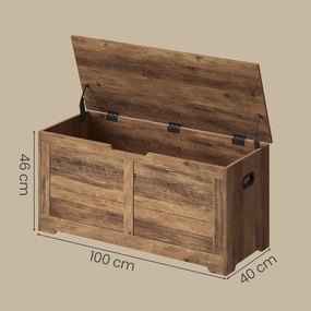 Banco com espaço de arrumação 40 x 100 x 46 cm estilo rústico castanho mel