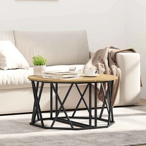 Mesa de Café vidaXL Artisan Carvalho 31,5x31,5x16,5 polegadas Feita de Madeira Reconstituída