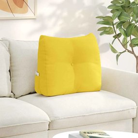 vidaXL Travesseiro para Costas Amarelo Claro 60 x 24 x 50 cm tecido