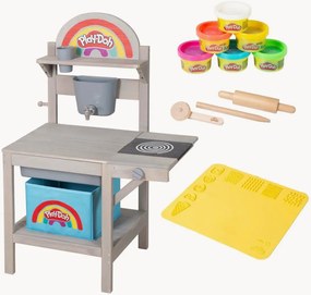 Cozinha de lama de jardim em madeira Play-Doh, conjunto de 12