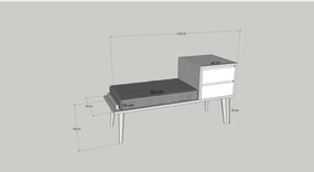 Hall Stand Rino – Walnut/Antracite – 120x40x45 cm