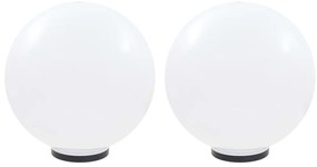 Candeeiros esféricos LED 2 pcs 50 cm PMMA