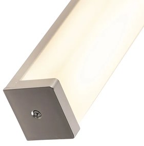 LED Candeeiro de parede de banheiro moderno aço 62 cm IP44 - Cascada Moderno