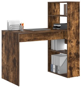 Secretária com Armazenamento Castanho Fumado 113x54x120 cm Madeira Eng