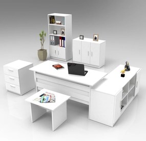 Conjunto de Mobiliário de Escritório VO17 – Branco – Espessura 18 mm