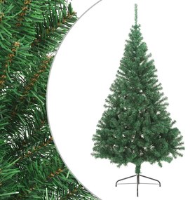 321033 vidaXL Meia árvore de Natal artificial com suporte 210 cm PVC verde