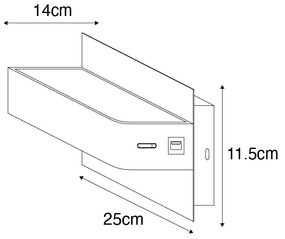 Candeeiro de parede moderno branco incl. LED com USB - Ted Moderno