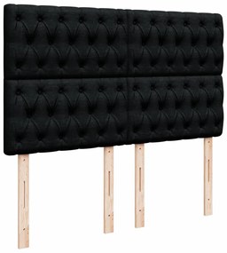 Cama com molas/colchão 140x200 cm tecido preto
