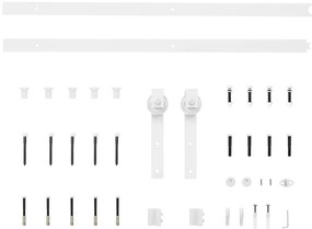 Porta de correr com ferragens 85x210 cm madeira de pinho maciça