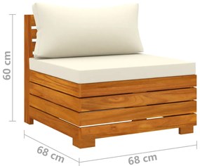 Sofá de jardim 3 lugares c/ almofadões madeira de acácia maciça