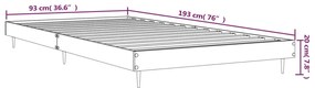 Estrutura cama 90x190 cm derivados de madeira carvalho fumado