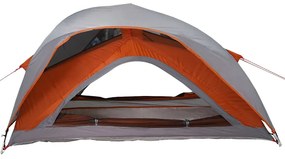Tenda de campismo p/ 1 pessoa impermeável cinzento e laranja