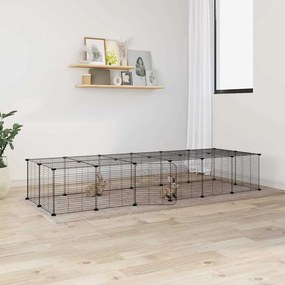 Gaiola p/ animais de 28 painéis c/ porta 35x35 cm aço preto