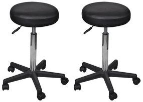 vidaXL Bancos de escritório 2 pcs 35,5x84 cm couro artificial preto