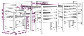 7 pcs conjunto de jantar para jardim madeira de pinho maciça