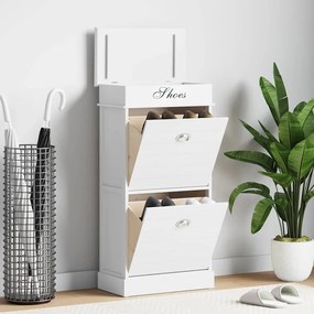 vidaXL Sapateira 50x28x98 cm madeira de paulownia branco