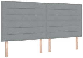 Cabeceira Design Linhas Cinza Claro 200 cm Tecido