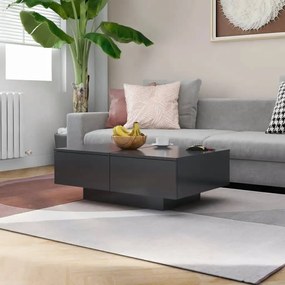 vidaXL Mesa de centro 90x60x31 cm contraplacado cinzento