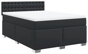 Cama com Molas/Colchão e Luzes Led - 140x200 cm - Couro Artificial Pre