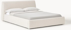 Cama estofada em bouclé com arrumação Cloud