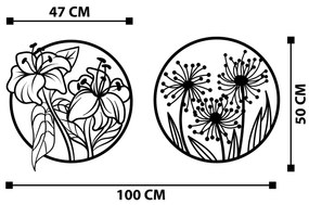 Acessório Decorativo de Parede em Metal Mucbir – Preto – 100 x 50 cm