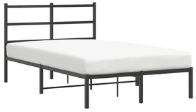 Estrutura de cama com cabeceira 120x200 cm metal preto