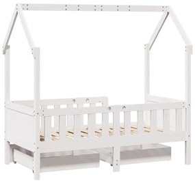 Estrutura de cama infantil c/ gavetas 70x140 cm pinho maciço