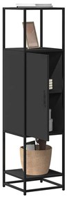 vidaXL Armário alto 35,5x35x139 cm derivados madeira e metal preto
