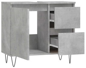 Armário WC 65x33x60 cm derivados de madeira cinzento cimento
