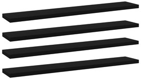 vidaXL Prateleiras para estante 4 pcs 60x10x1,5cm contraplacado preto