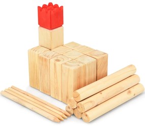 Conjunto de Jogo para exterior de Madeira Crianças, Adultos e Família Natural e Vermelho
