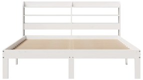 Estrutura de cama c/ cabeceira sem colchão 140x190 cm branco