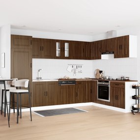 vidaXL Armário de Cozinha Kalmar 2 pcs Castanho 80 x 46 x 81.5 cm