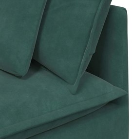 Sofá modular com almofadas veludo verde-escuro