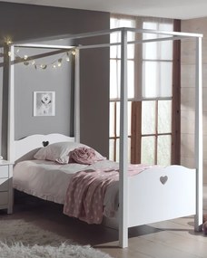Cama Infantil AMORI Canopy90x200 cm + Estrado BRANCO