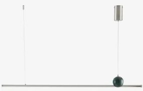 Lâmpada De Teto Pendente Linear Led 170 Cm Em Pedra Natural E Ferro Lanuvio Mármore Verde Udaipur - Sklum