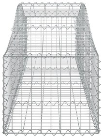 Cestos gabião arqueados 7 pcs 200x50x40/60 cm ferro galvanizado