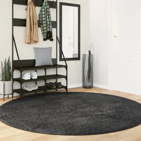 vidaXL Tapete shaggy de pelo alto PAMPLONA Ø 200 cm antracite