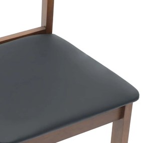 Cadeiras de jantar com almofadões 2 pcs madeira maciça castanho