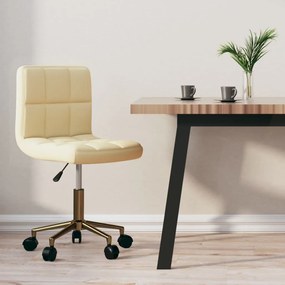 vidaXL Cadeira de jantar giratória veludo cor creme