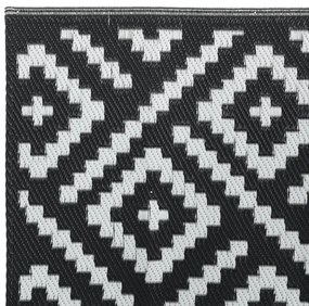 Tapete de exterior 80x250 cm ARAKIL PP Branco e Preto