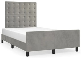 vidaXL Estrutura de cama sem colchão cinza claro Veludo