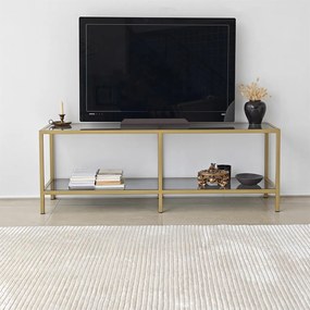 Suporte de TV Basic – Cinzento Escuro e Dourado – 130x45x40 cm