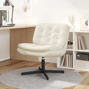 Cadeira Relaxante Giratória Creme 63 x 75 x 76 cm Veludo