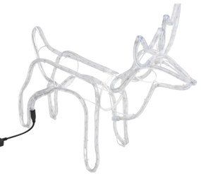 Figuras de rena de Natal 2 pcs 60x30x60 cm branco quente