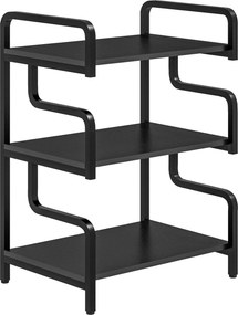 HOMCOM Suporte para Impressora de 3 Níveis com Estrutura em Aço, Estante de Arrumação para Escritório e Casa, 55x40x77 cm, Preto | Aosom Portugal