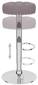 Bancos de bar 2 pcs tecido cinzento-acastanhado